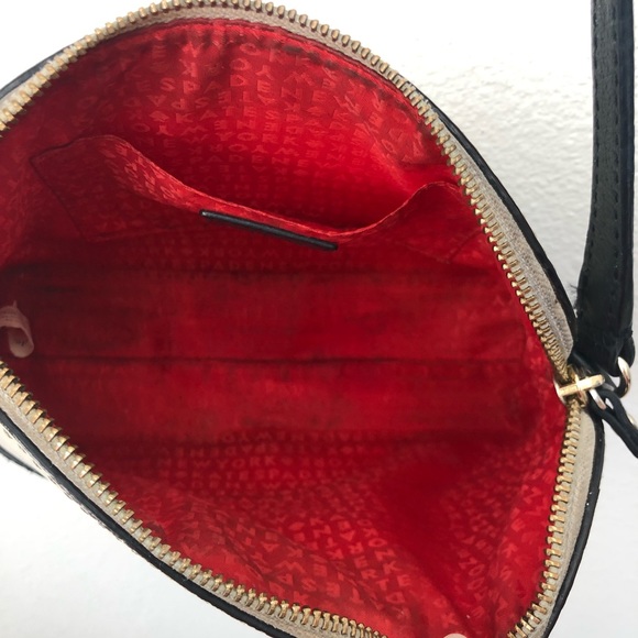 Kate Spade crossbody bag light beige and black - GUC. Silver metal adornments - Picture 7 of 12